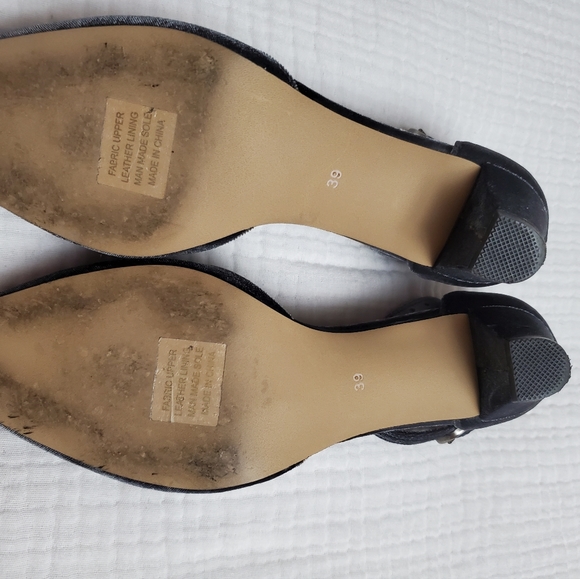 SILENT D Anthropologie Grey Velvet Velour Shoes Heels Size 39 Classic Boho Chic - Picture 8 of 12